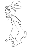 A coloring page of winnie the pooh - rabbit